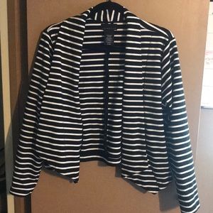 Attention XL Striped Blk and Wht Blazer